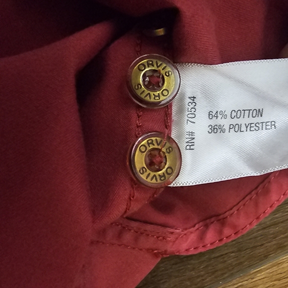 Orvis Mens Button Up Shirt Sz XL Red Longsleeve Casual - Picture 11 of 12